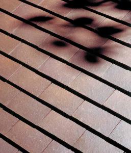 Brown brindle smoothfaced clay roof tiles